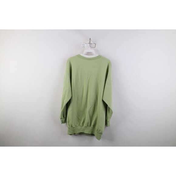 Vintage 90s Streetwear Womens XL Faded Christian Angels Layered Sweatshirt Green - Picture 11 of 13